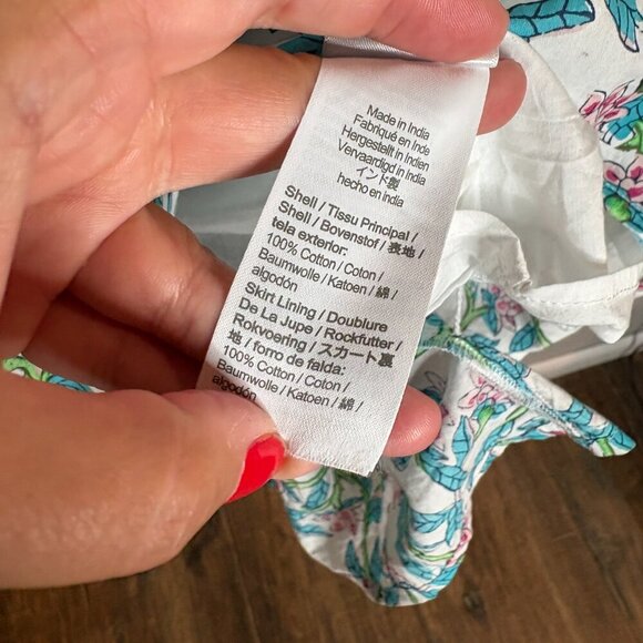 J. Crew Flutter-Sleeve Mini Dress White Frosted Aqua - Picture 5 of 6